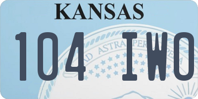 KS license plate 104IWO