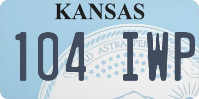 KS license plate 104IWP