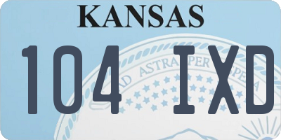 KS license plate 104IXD