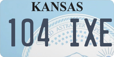 KS license plate 104IXE