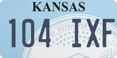 KS license plate 104IXF