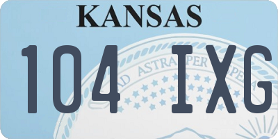 KS license plate 104IXG