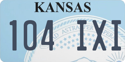 KS license plate 104IXI