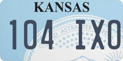 KS license plate 104IXO