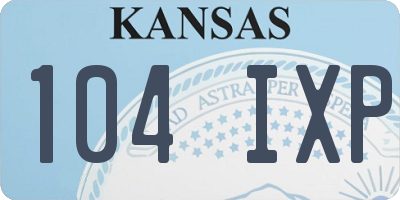 KS license plate 104IXP