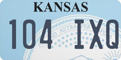 KS license plate 104IXQ