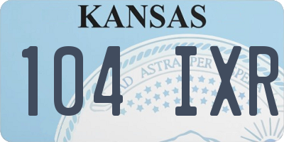 KS license plate 104IXR