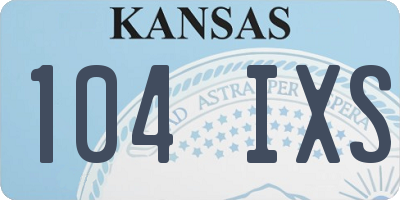 KS license plate 104IXS