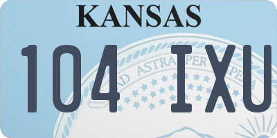 KS license plate 104IXU