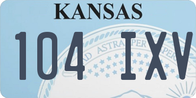 KS license plate 104IXV