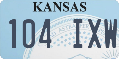 KS license plate 104IXW