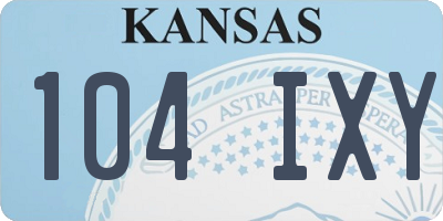 KS license plate 104IXY