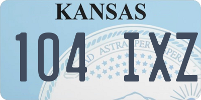 KS license plate 104IXZ