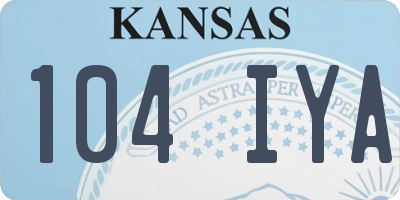 KS license plate 104IYA