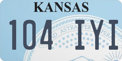 KS license plate 104IYI