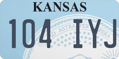 KS license plate 104IYJ