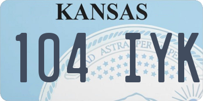 KS license plate 104IYK