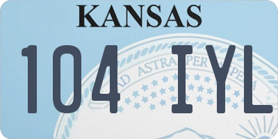 KS license plate 104IYL
