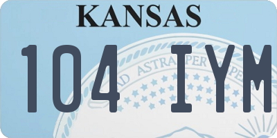 KS license plate 104IYM