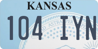 KS license plate 104IYN