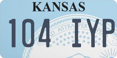 KS license plate 104IYP