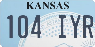 KS license plate 104IYR