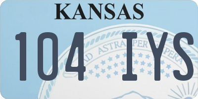 KS license plate 104IYS