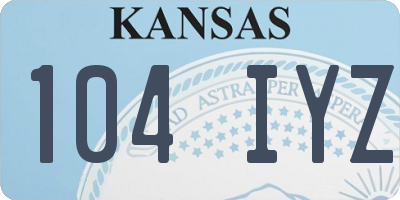 KS license plate 104IYZ