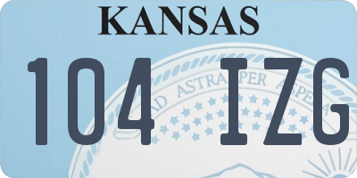 KS license plate 104IZG