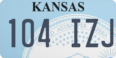 KS license plate 104IZJ