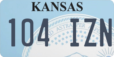 KS license plate 104IZN