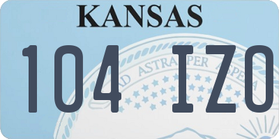 KS license plate 104IZO