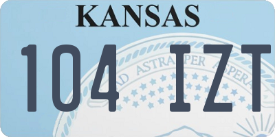 KS license plate 104IZT