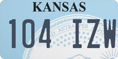 KS license plate 104IZW