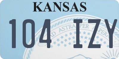 KS license plate 104IZY