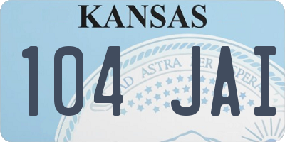 KS license plate 104JAI