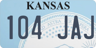 KS license plate 104JAJ