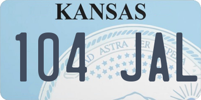 KS license plate 104JAL