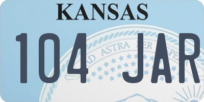 KS license plate 104JAR