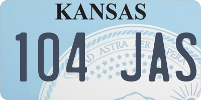 KS license plate 104JAS