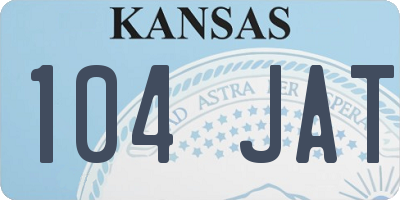KS license plate 104JAT