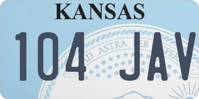 KS license plate 104JAV