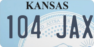 KS license plate 104JAX