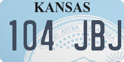 KS license plate 104JBJ