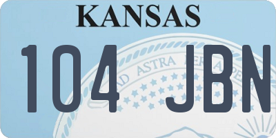 KS license plate 104JBN