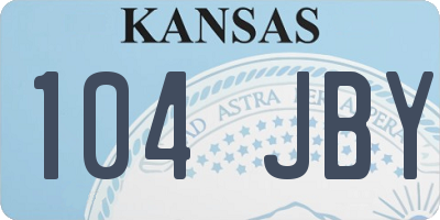 KS license plate 104JBY