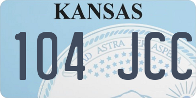 KS license plate 104JCC