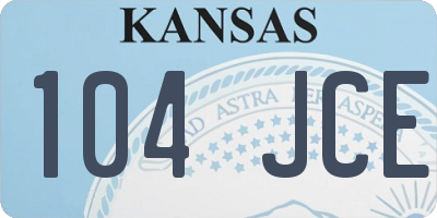 KS license plate 104JCE