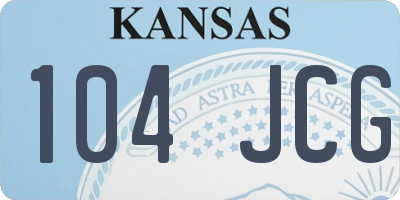 KS license plate 104JCG
