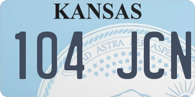 KS license plate 104JCN